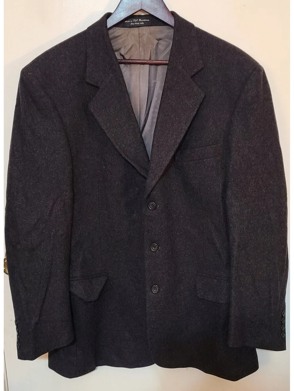 Gianfranco Ruffini Italy Cashmere Blend Blazer Mens Sz 42R Gray Wool Sport Coat